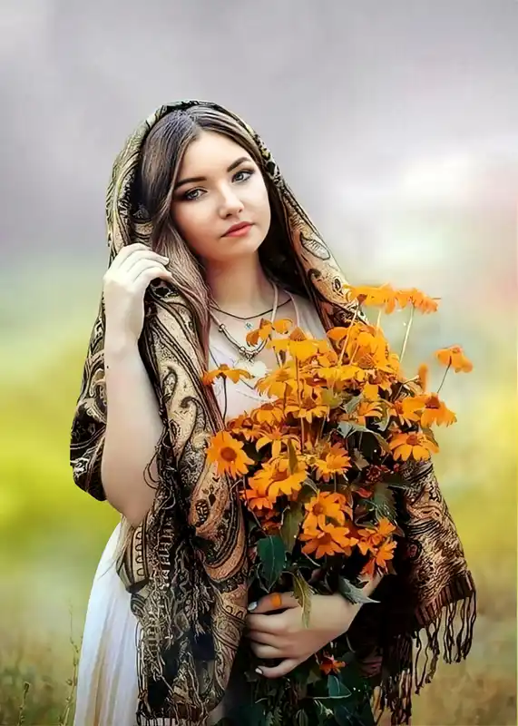 تابلوفرش چاپی طرح دوشیزه کد 7347