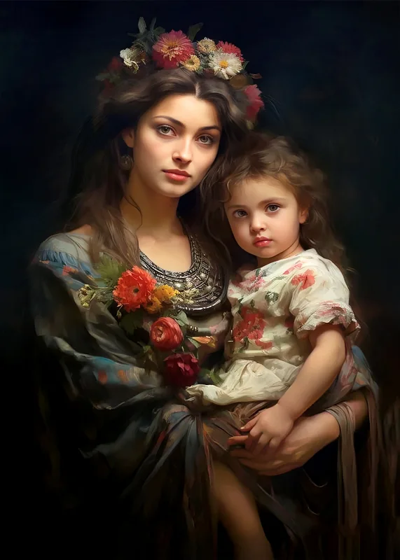 تابلوفرش چاپی طرح دوشیزه کد 7349