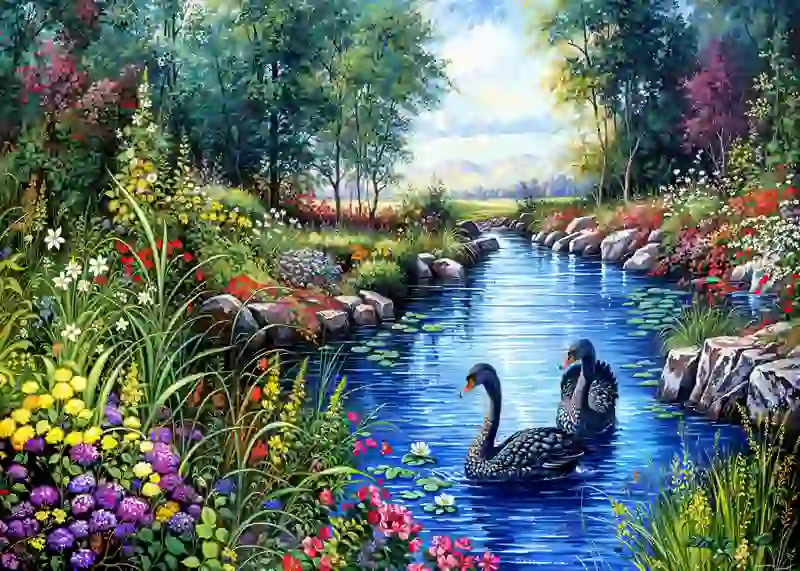 تابلوفرش چاپی طرح منظره کد 4058