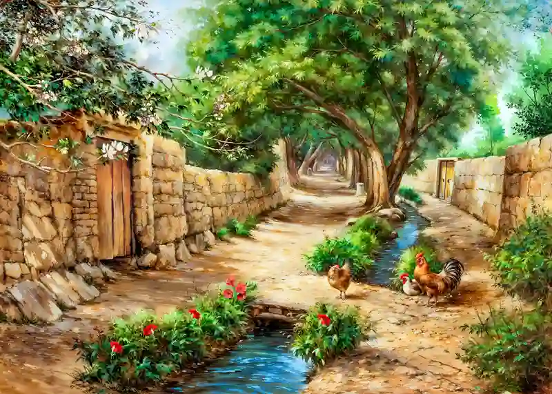 تابلوفرش چاپی طرح منظره کد 4077