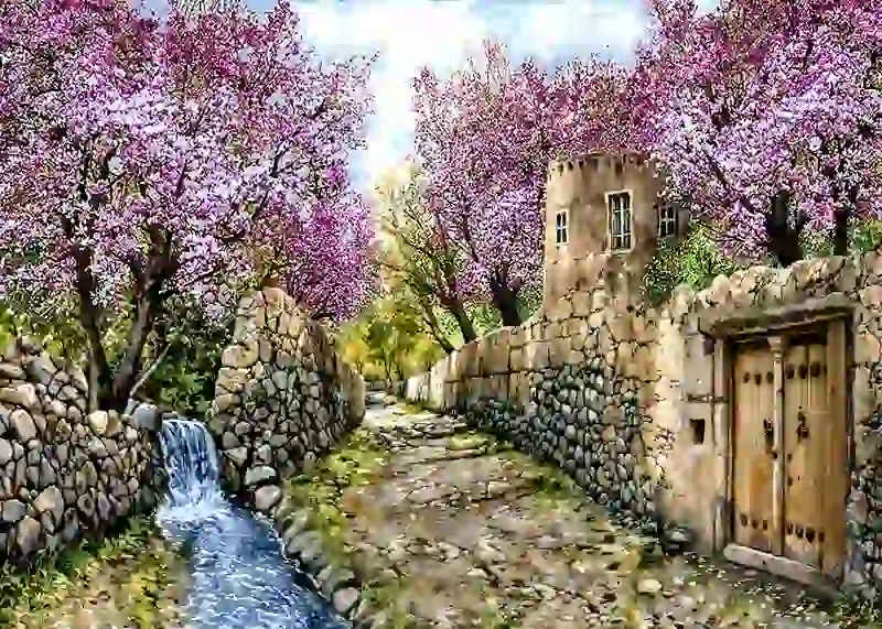 تابلوفرش چاپی طرح منظره کد 4560