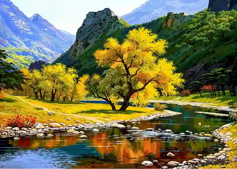 تابلوفرش چاپی طرح منظره کد 4577
